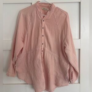 We The Free Pink Button Down Shirt